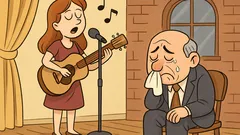 Joke: At a concert, an old man sobbed