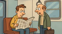 Joke: On the subway, sitting on a newspaper...