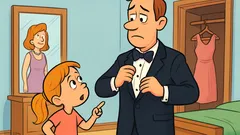 Joke: A little girl watches her parents dress