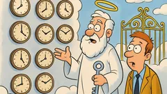 Joke: A Guy Dies, Sees Clocks Everywhere