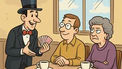 Joke: A magician walks up to our table